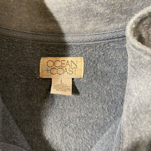 Ocean Coast Men's Blue Quarter-Zip Fleece PullOver Large (LW) - Picture 7 of 10